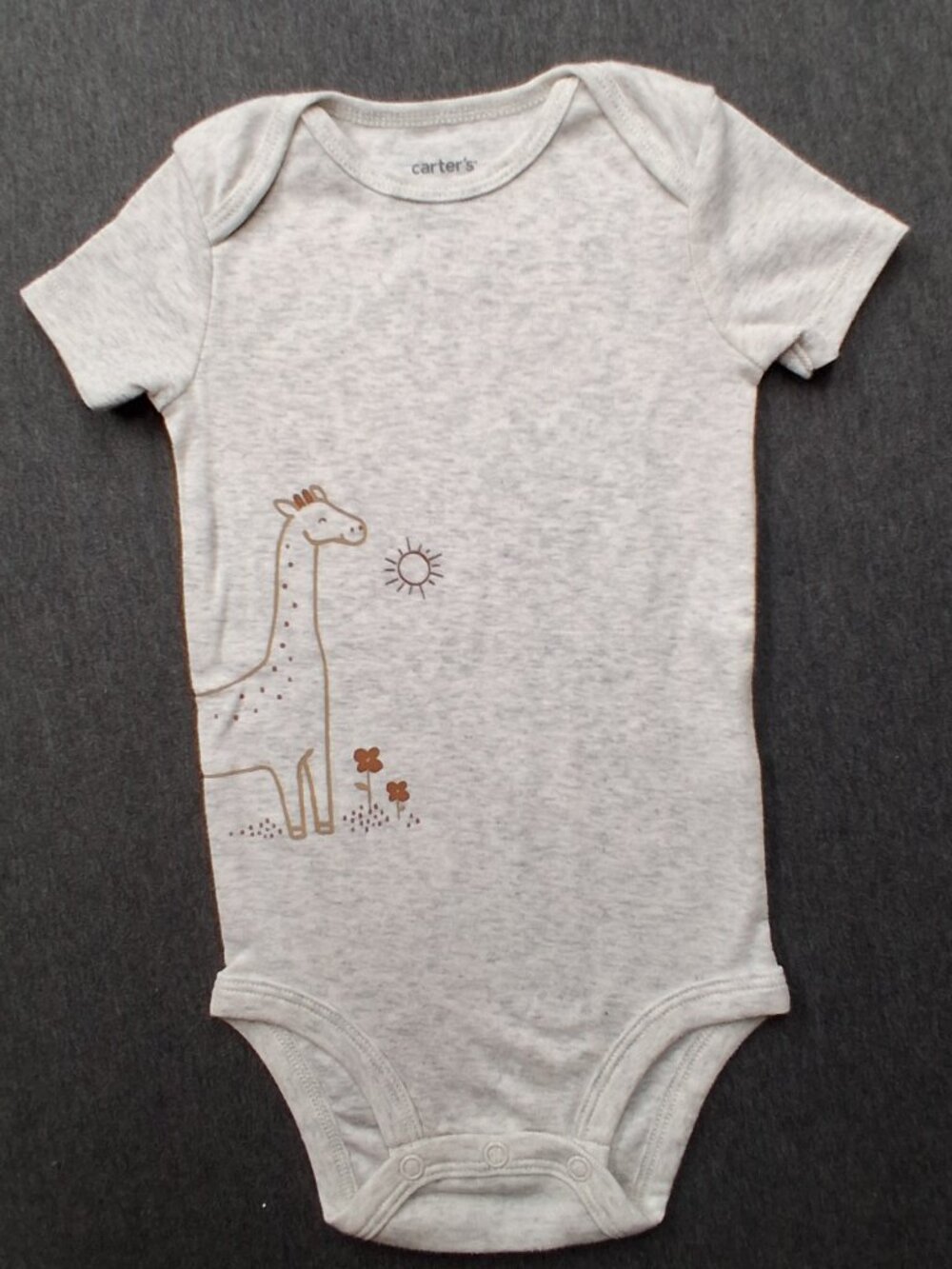 Infant girls onesie, Carters, size 12 months, tan, new without tags